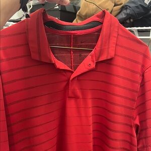 Nike Tiger Woods Men's Polo Shirt in Red with Stripes